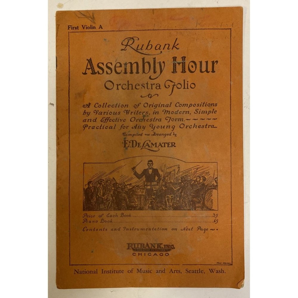 1930 Rubank Assembly Hour Orchestra Folio 1st Violin A Sheet Music Song Book